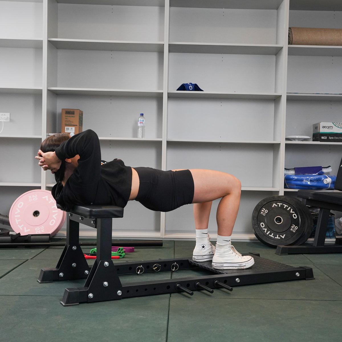 ATTIVO Hip Thrust Machine for glute Training, Fitness glute Bridge Machine, Bench Station for Butt Shaping and glute Muscle Building