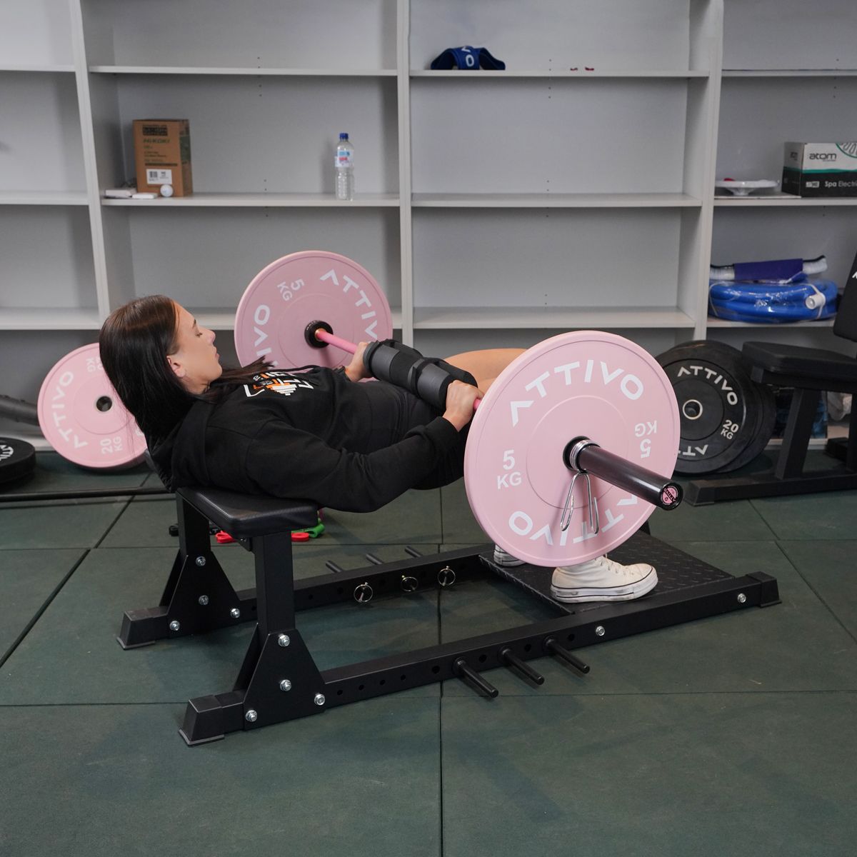 ATTIVO Hip Thrust Machine for glute Training, Fitness glute Bridge Machine, Bench Station for Butt Shaping and glute Muscle Building