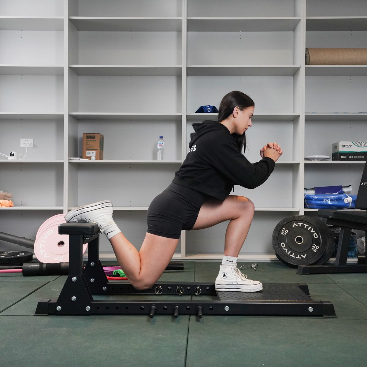 ATTIVO Hip Thrust Machine for glute Training, Fitness glute Bridge Machine, Bench Station for Butt Shaping and glute Muscle Building