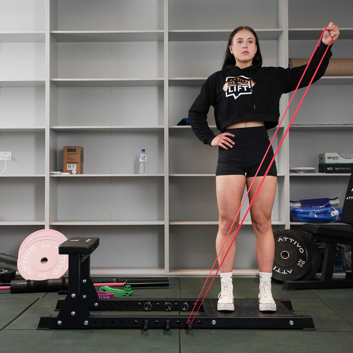 ATTIVO Hip Thrust Machine for glute Training, Fitness glute Bridge Machine, Bench Station for Butt Shaping and glute Muscle Building