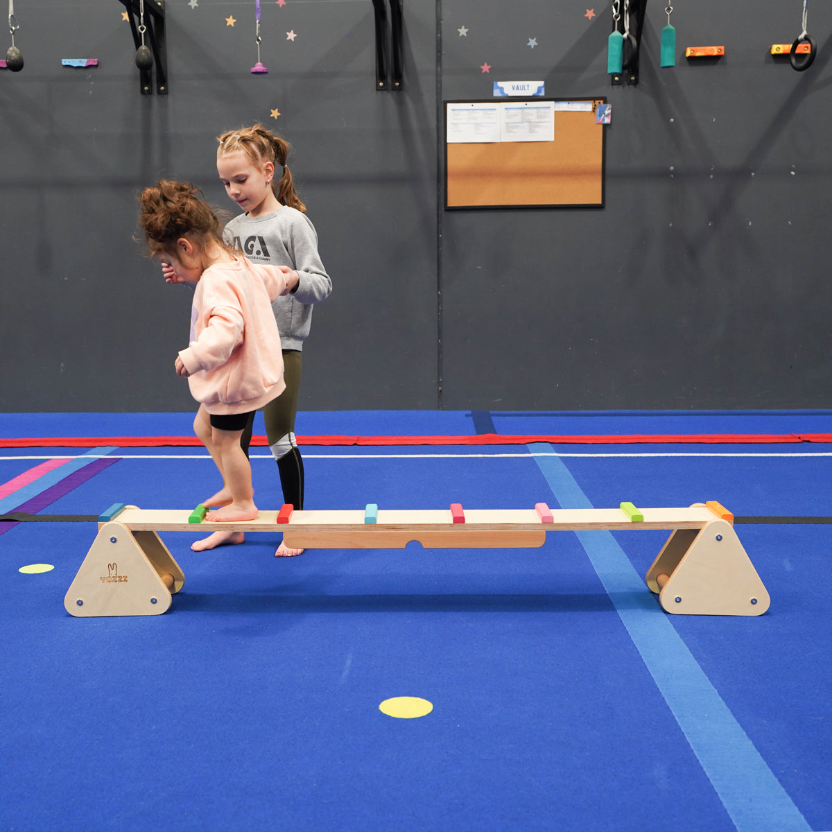 YOZZI 2 In 1 Wooden Seesaw and Bridge, Play Gym Equipment for Toddlers