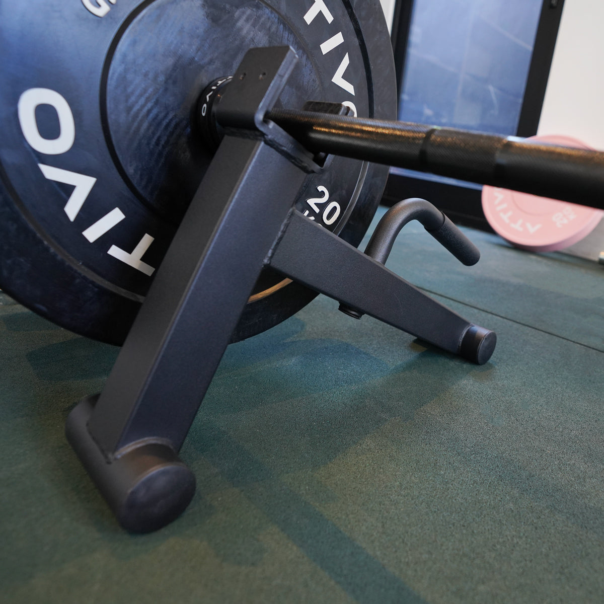 ATTIVO Deadlift Jack Barbell Stand, Easily Load and Unload Barbell Plates for Deadlift Exercise, Weight Training, Home Gym