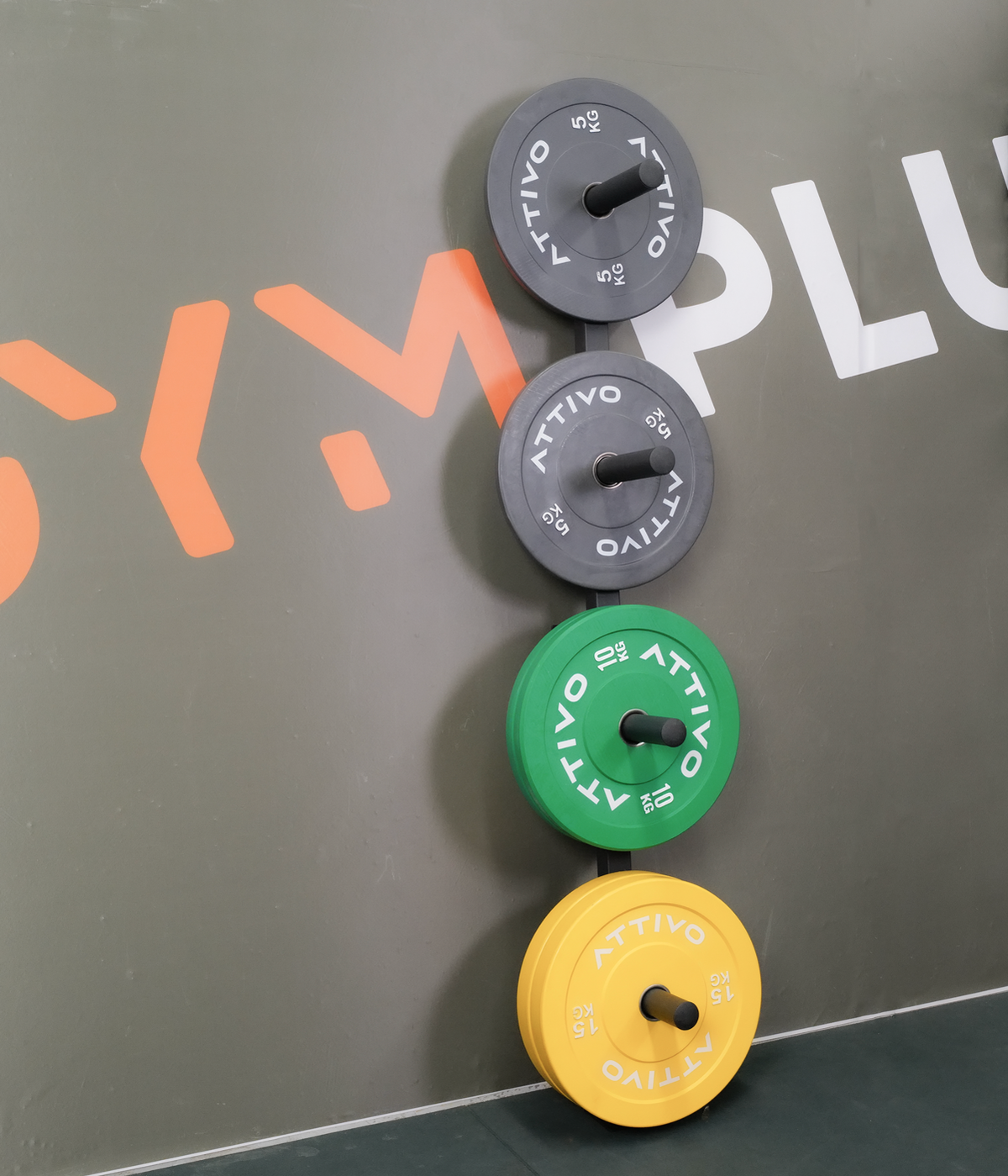 ATTIVO Weight Plate Storage Rack. Wall Mounted Weight Plate Holder. 4 Pegs with 400kg Weight Capacity Storage Rack