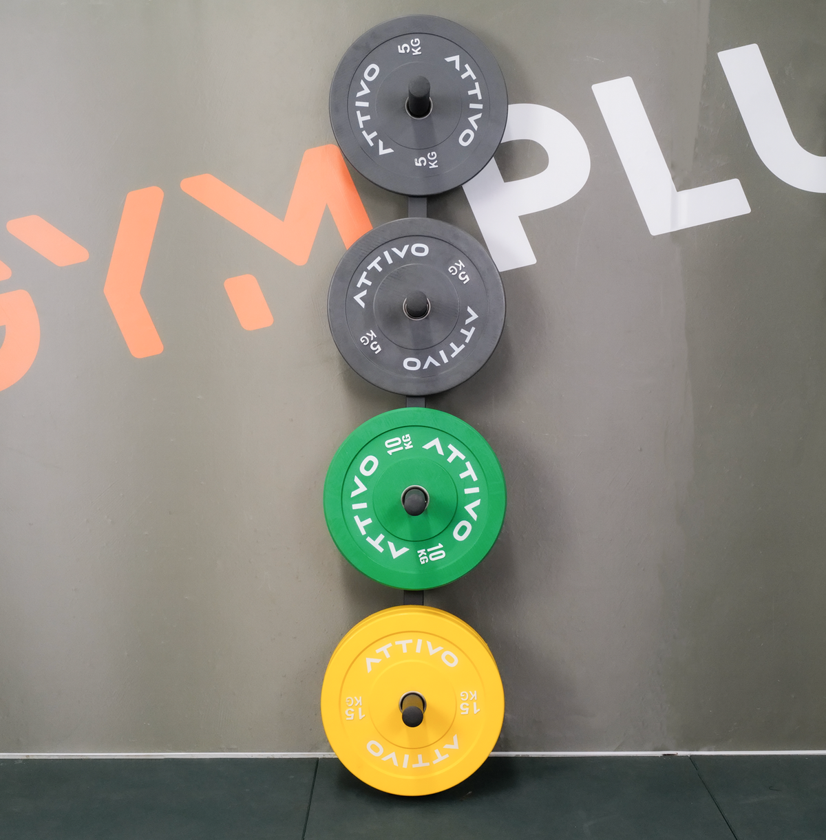 ATTIVO Weight Plate Storage Rack. Wall Mounted Weight Plate Holder. 4 Pegs with 400kg Weight Capacity Storage Rack