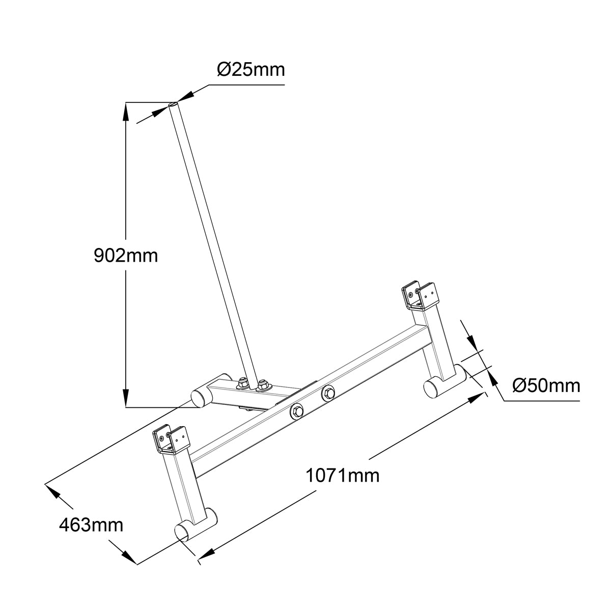 ATTIVO Full Deadlift Barbell Jack Stand, 300kg Capacity, Elevated Lift for Easy Loading and Unloading Barbell Weight Plates, Weight Training, Deadlift Exercises, Powerlifting, Home Gym