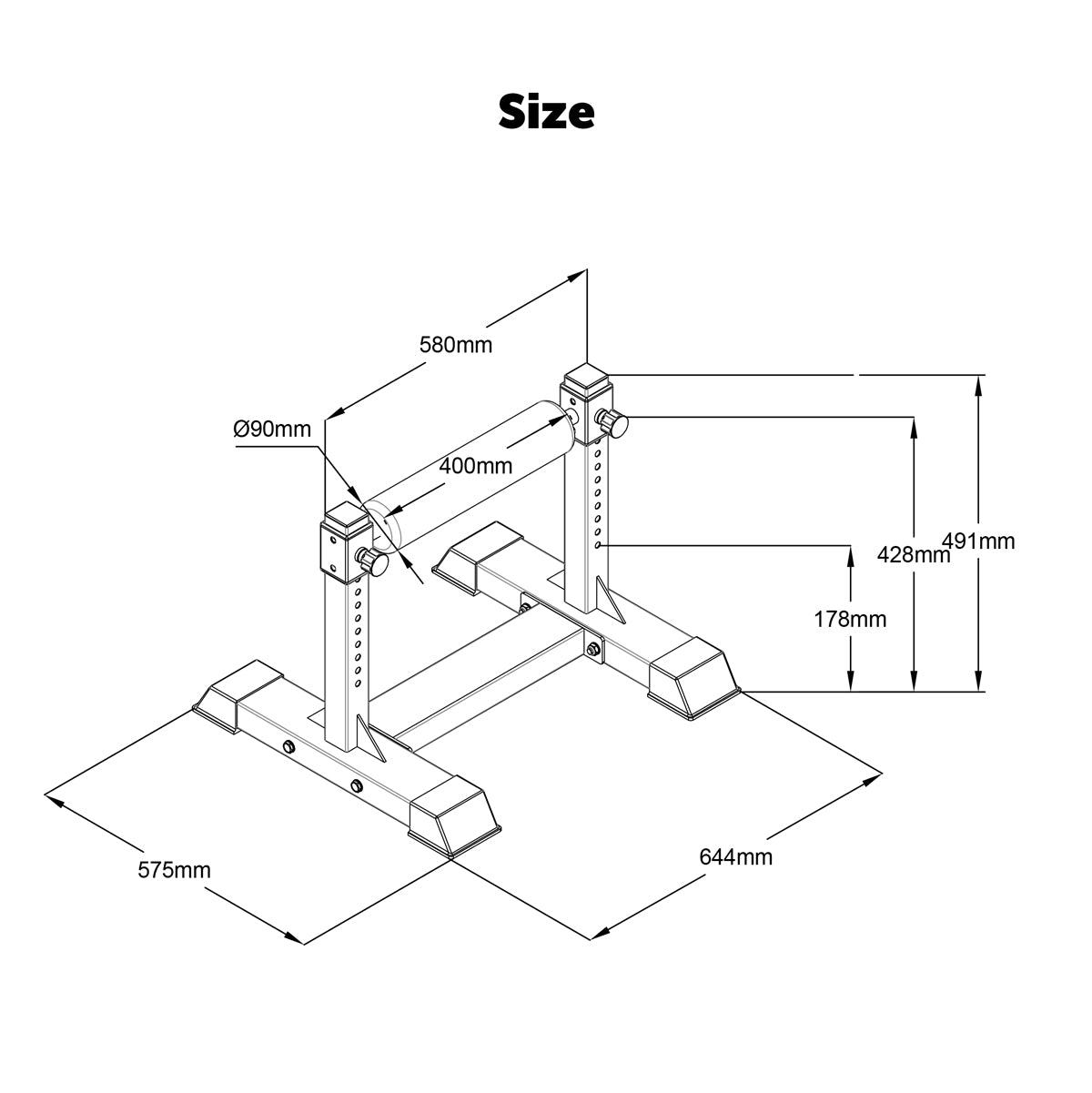 ATTIVO Bulgarian Split Squat Stand- Adjustable Single Leg Squat Stand- Standing Workout, Ultimate Strength Single Leg Squat Roller Bodyweight and Dumbbell Use- Lower Body Muscles Gym Equipment