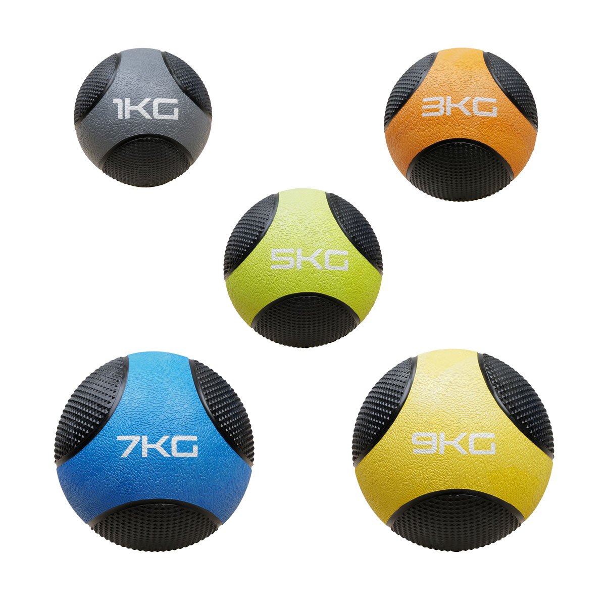 ATTIVO Medicine Ball for Workouts Exercise Balance Training Set of 5 Balls - 1kg 3kg 5kg 7kg 9kg