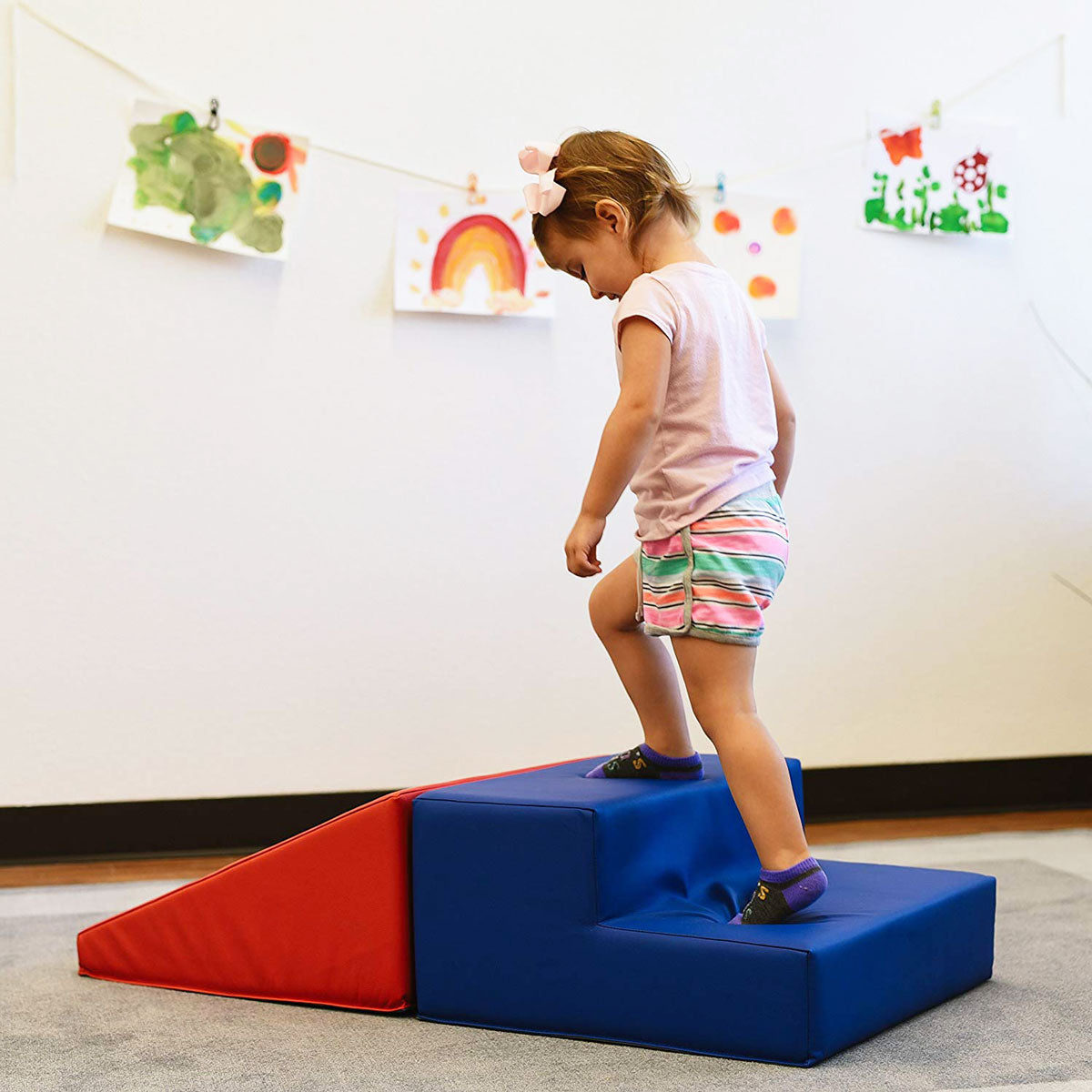 Baby Toddler Soft Block Playset Step n Slide Beginner Foam Play Structure 2pcs