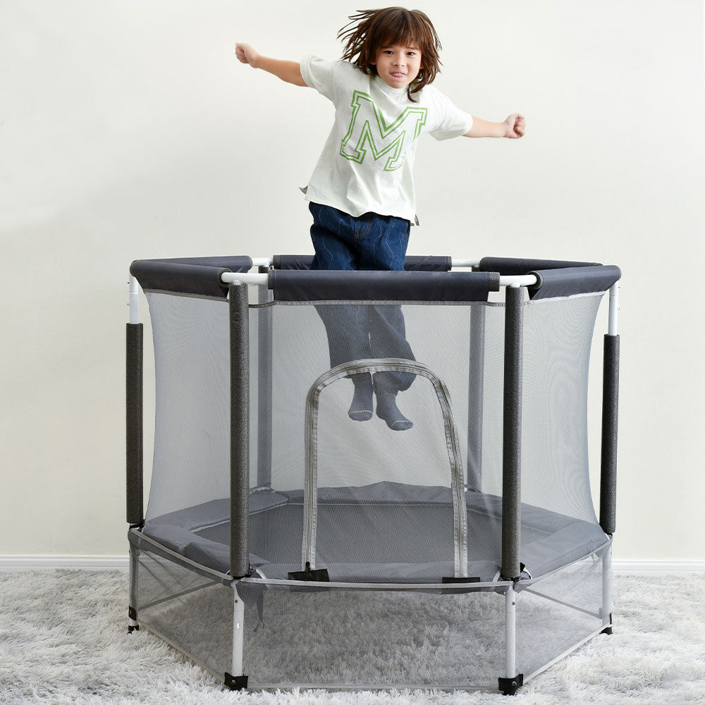 MEMAX Kids Indoor Trampoline - Horizontal Bar Option
