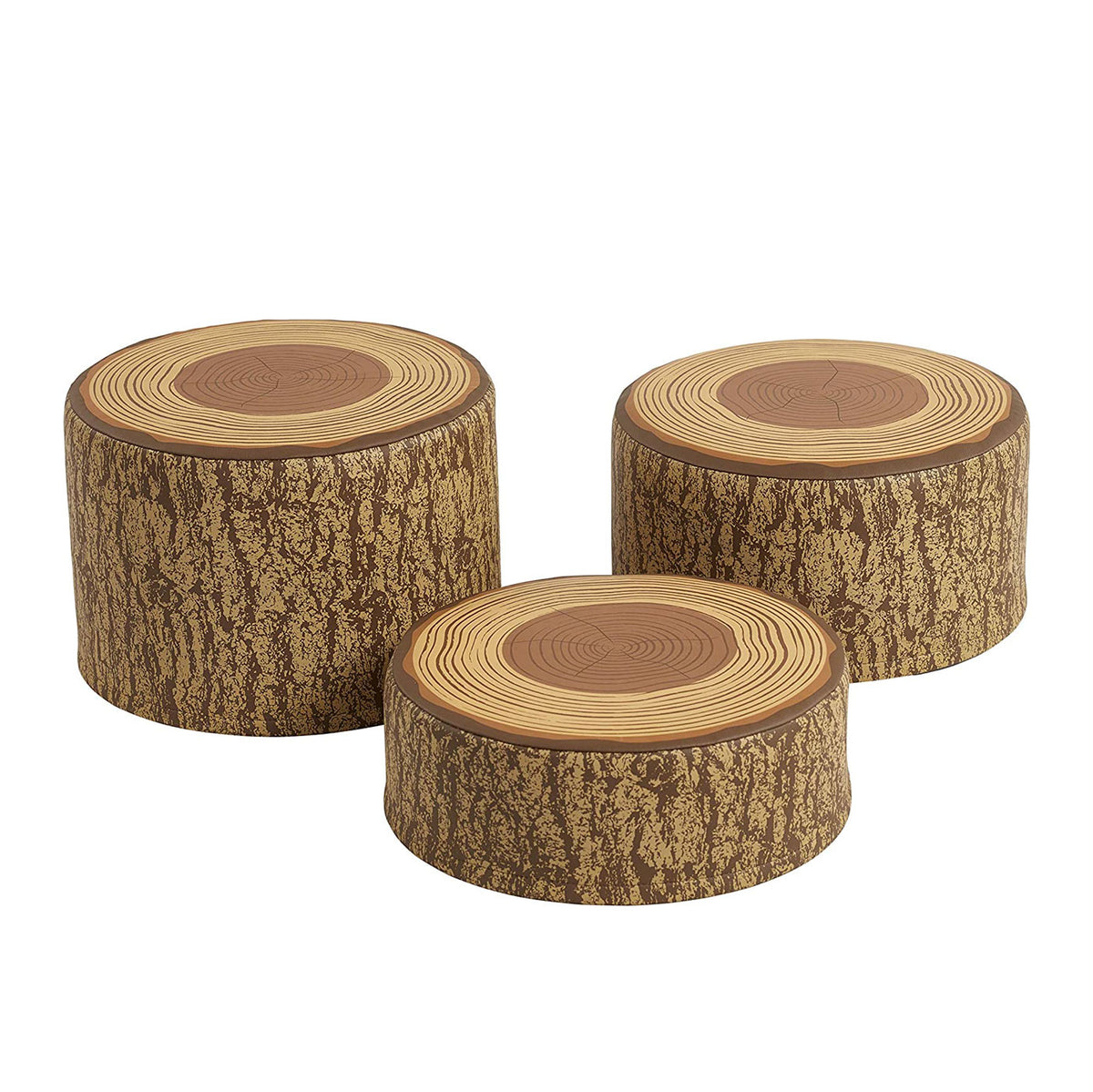 YOZZI Tree Stump Stool Set, Toddler Climbing and Stepping Logs - 3 Piece