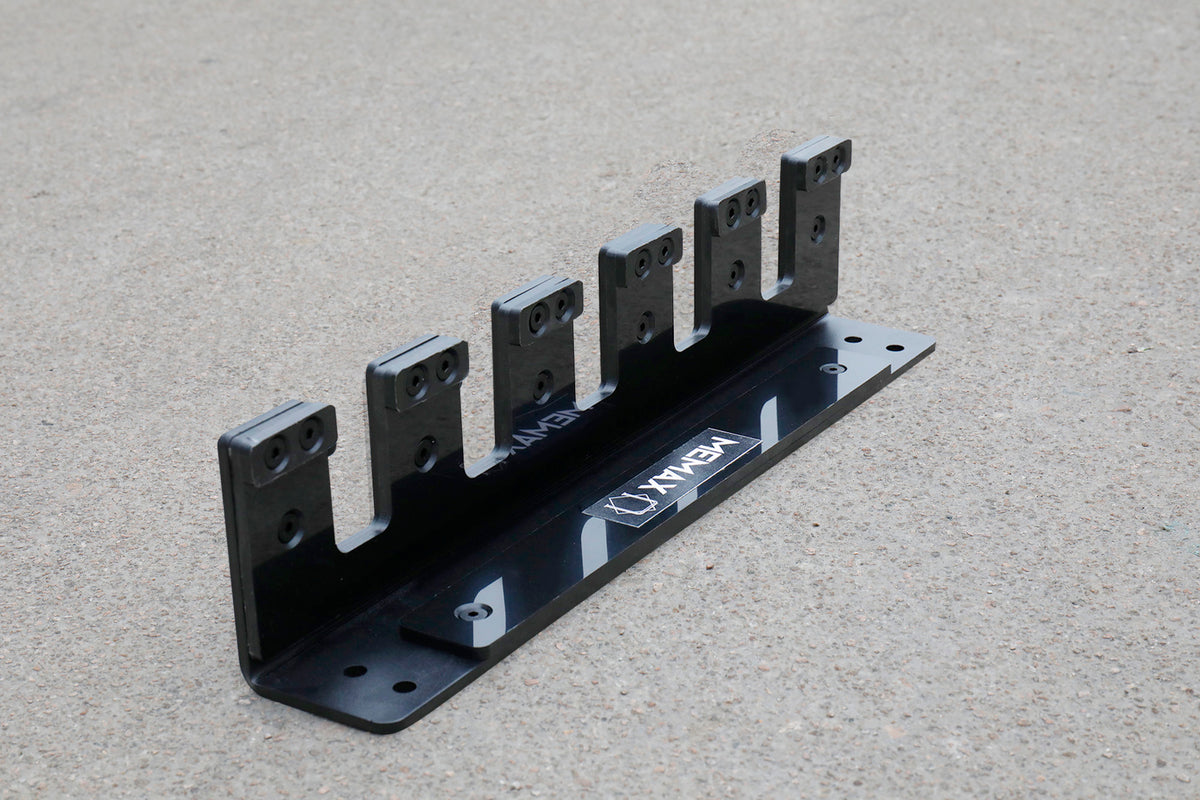 Vertical Wall Mounted Barbell Holder - 5 Bars Hanger - Barbells Storage Rack, Weight Bar Holder, Garage Gym Bar Wall Rack