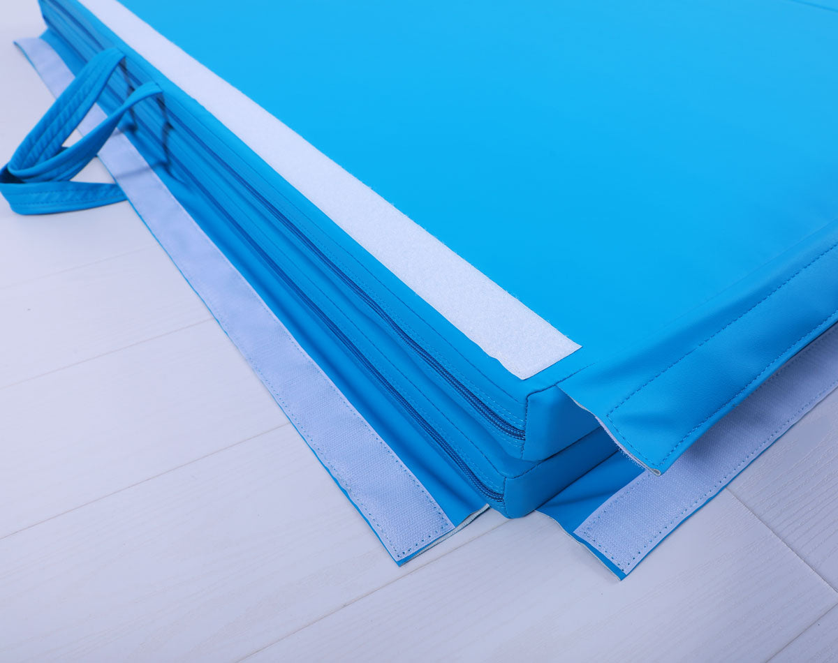 Large 3Mx1.2Mx5cm Folding Tumbling Mat Gymnastics Gym Exercise Mat High Density - Blue