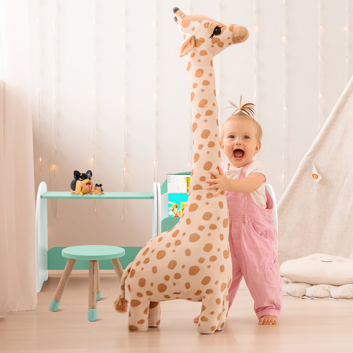 2 In 1 Kids Mini Wooden Bookshelf and Table Chair Set