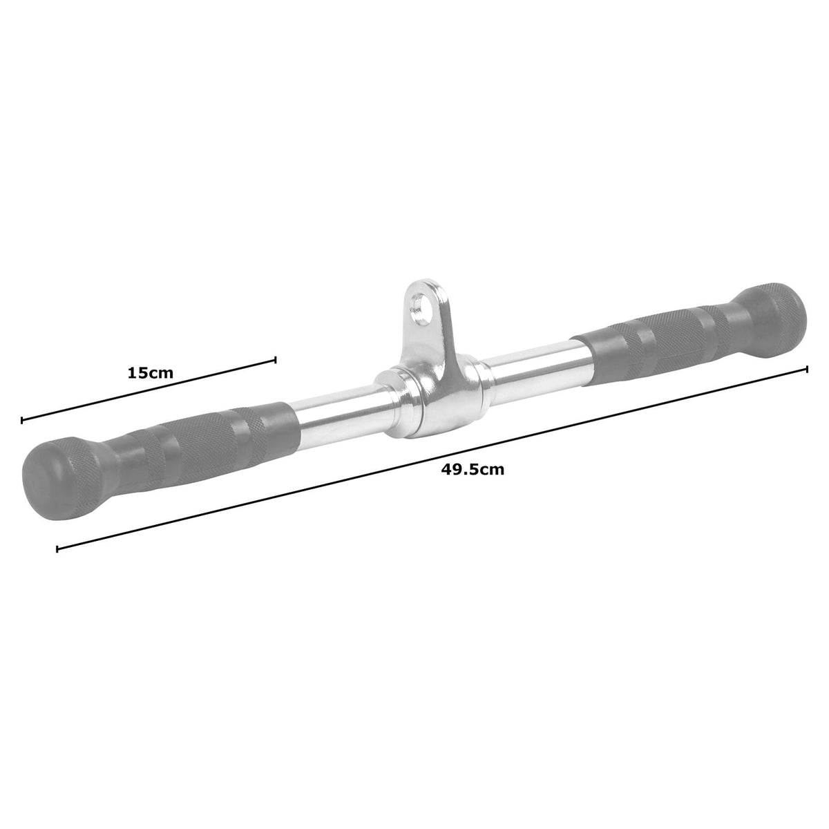 Rotating Straight Bar Cable Attachment with Rubber Grips