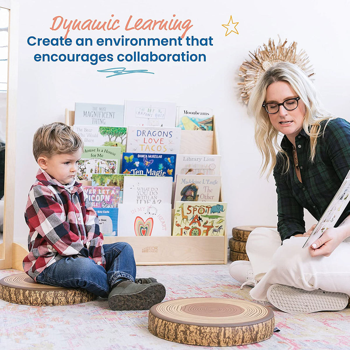 YOZZI Tree Floor Cushions, Flexible Seating, Stepping Stones - 6 Pack