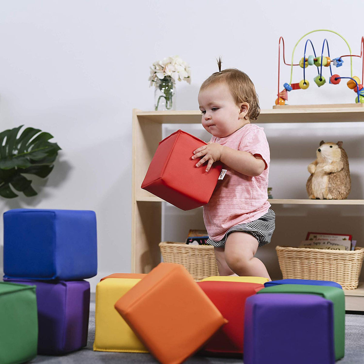 Baby Toddler Soft Block Playset Safe Active Playroom Building Blocks 12pcs