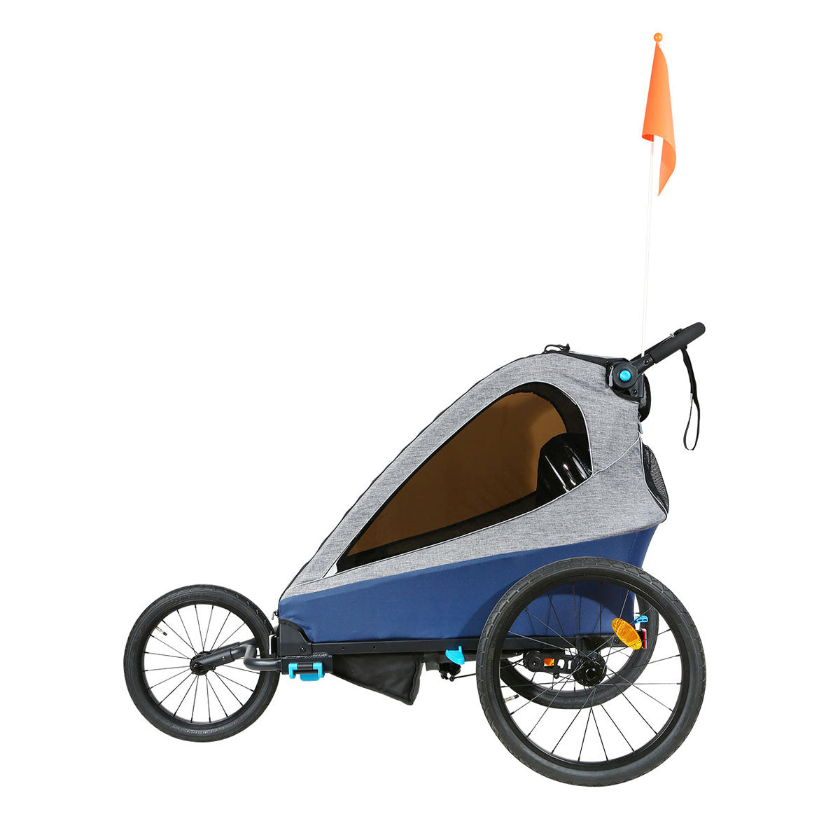 Deluxe Kids Bike Trailer 3 In 1 Foldable Jogger Stroller Transport Carrier