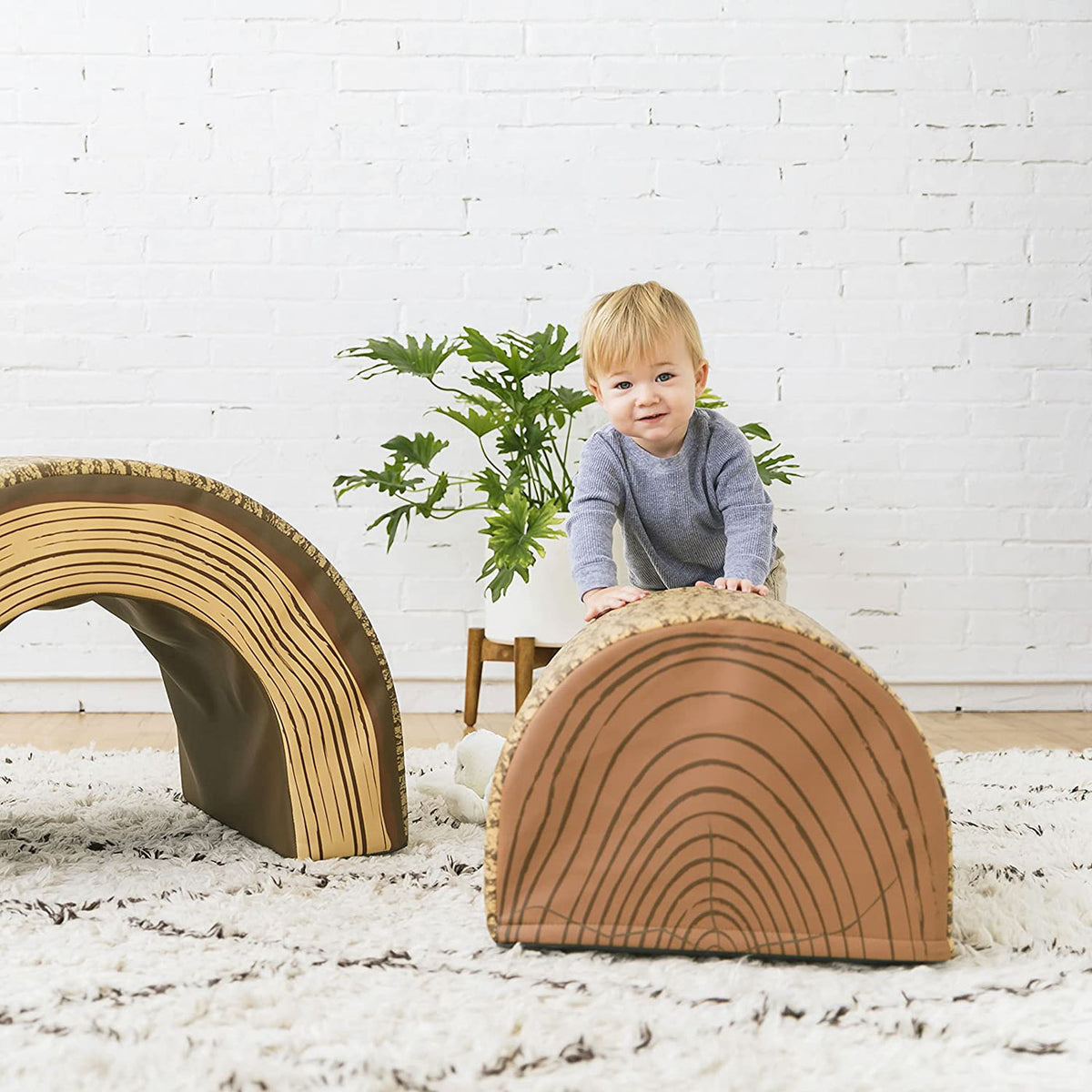 YOZZI Tree Tunnel and Climber, Toddler Play Set - 2 Piece