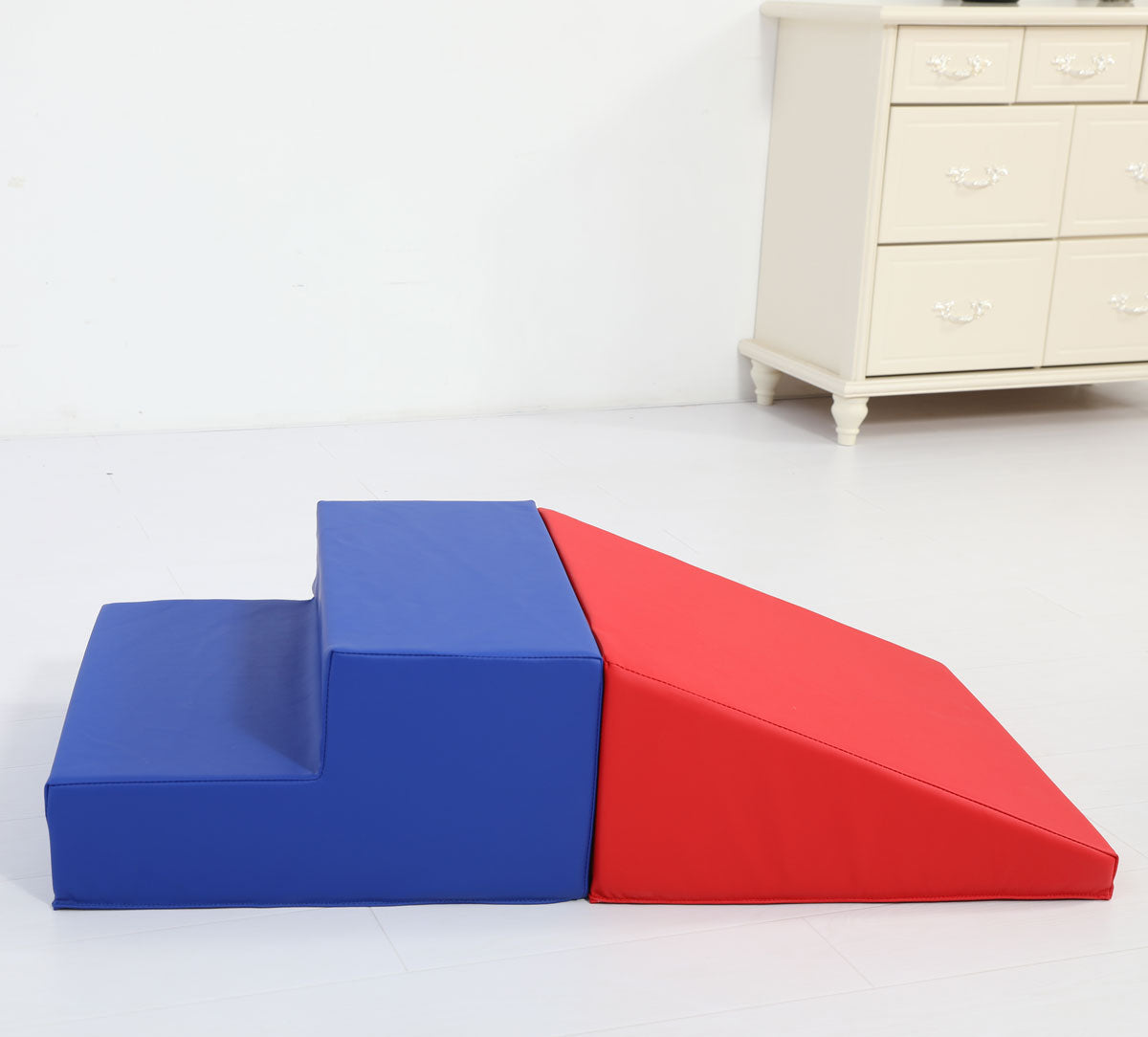 Baby Toddler Soft Block Playset Step n Slide Beginner Foam Play Structure 2pcs