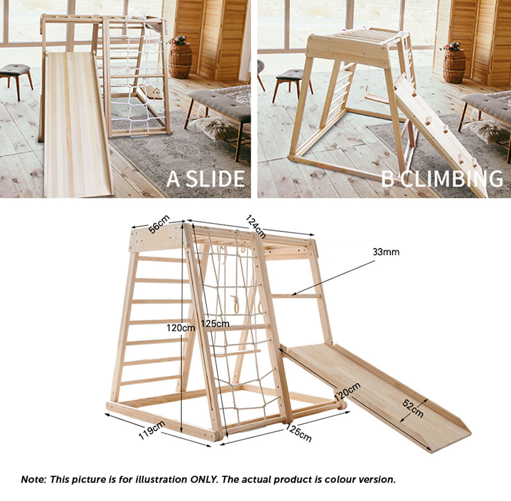 Indoor Gym Playground Climber Wooden Play Set