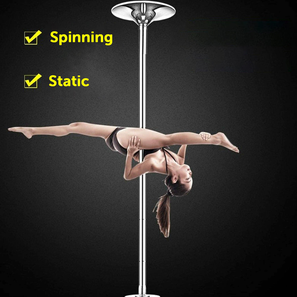 Portable Dancing Pole Kit - Static & Spinning Fitness Pole Dancing Set
