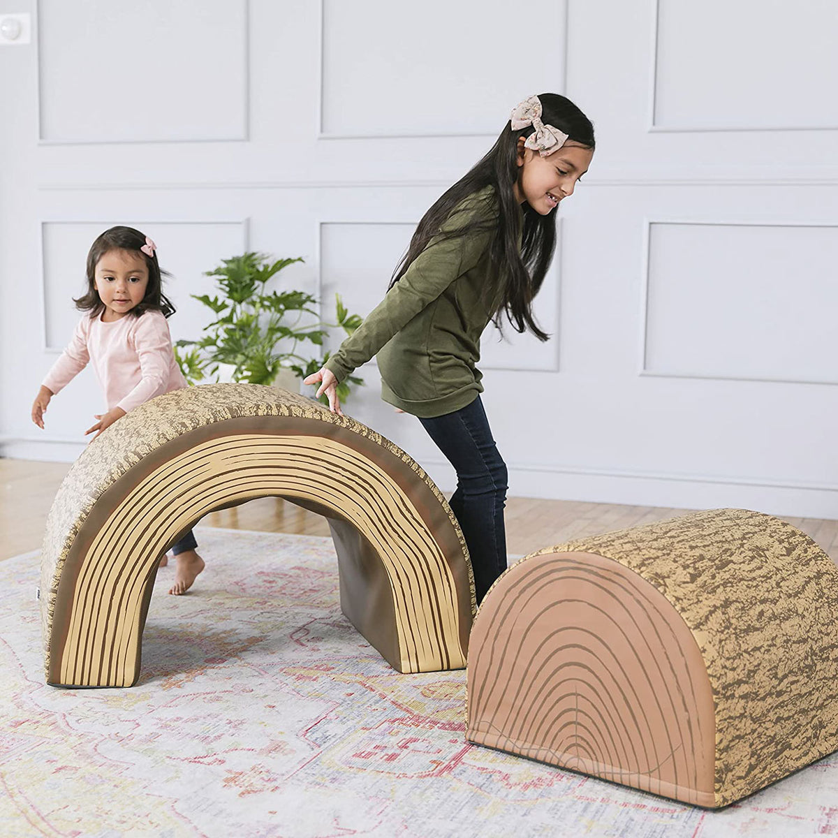 YOZZI Tree Tunnel and Climber, Toddler Play Set - 2 Piece