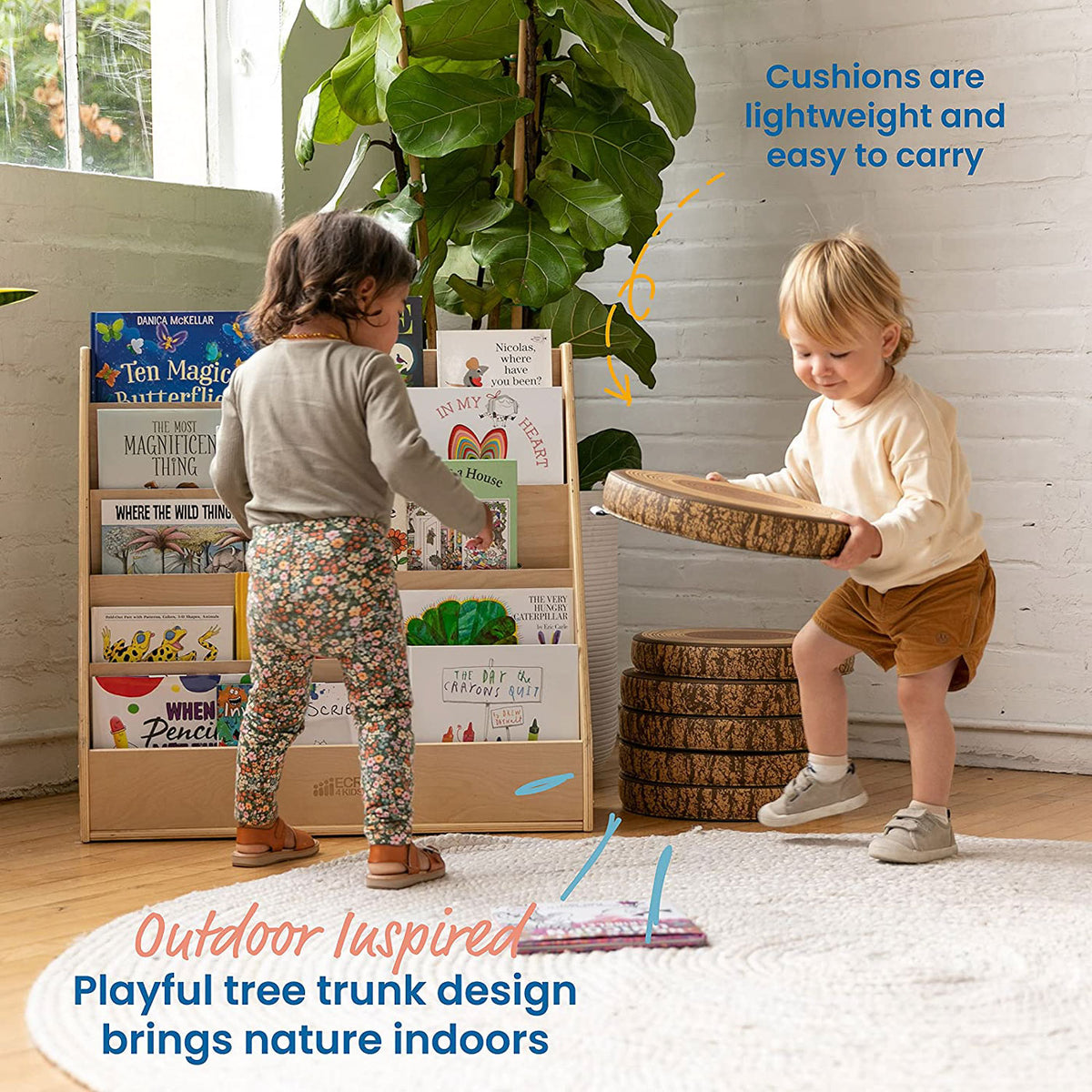 YOZZI Tree Floor Cushions, Flexible Seating, Stepping Stones - 6 Pack