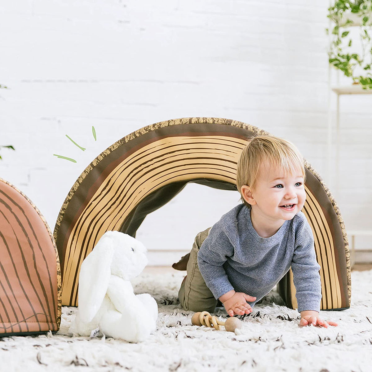 YOZZI Tree Tunnel and Climber, Toddler Play Set - 2 Piece