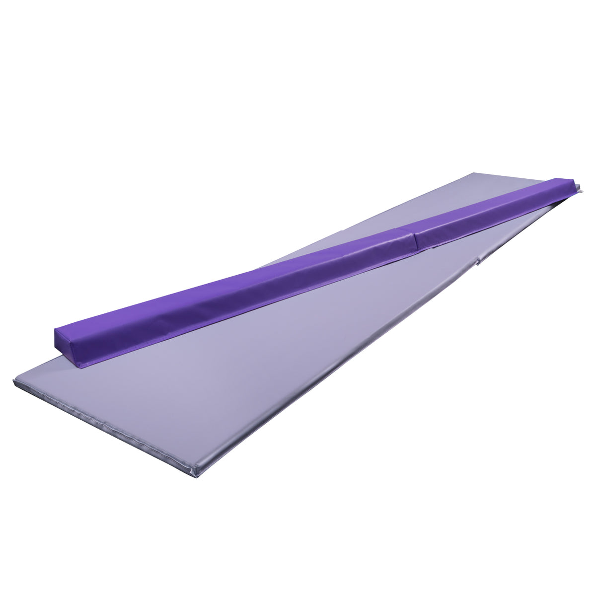 3 Piece Gymnastics Starter Combo Foldable Balance Beam and 2 x Cartwheel Mats (Purple)