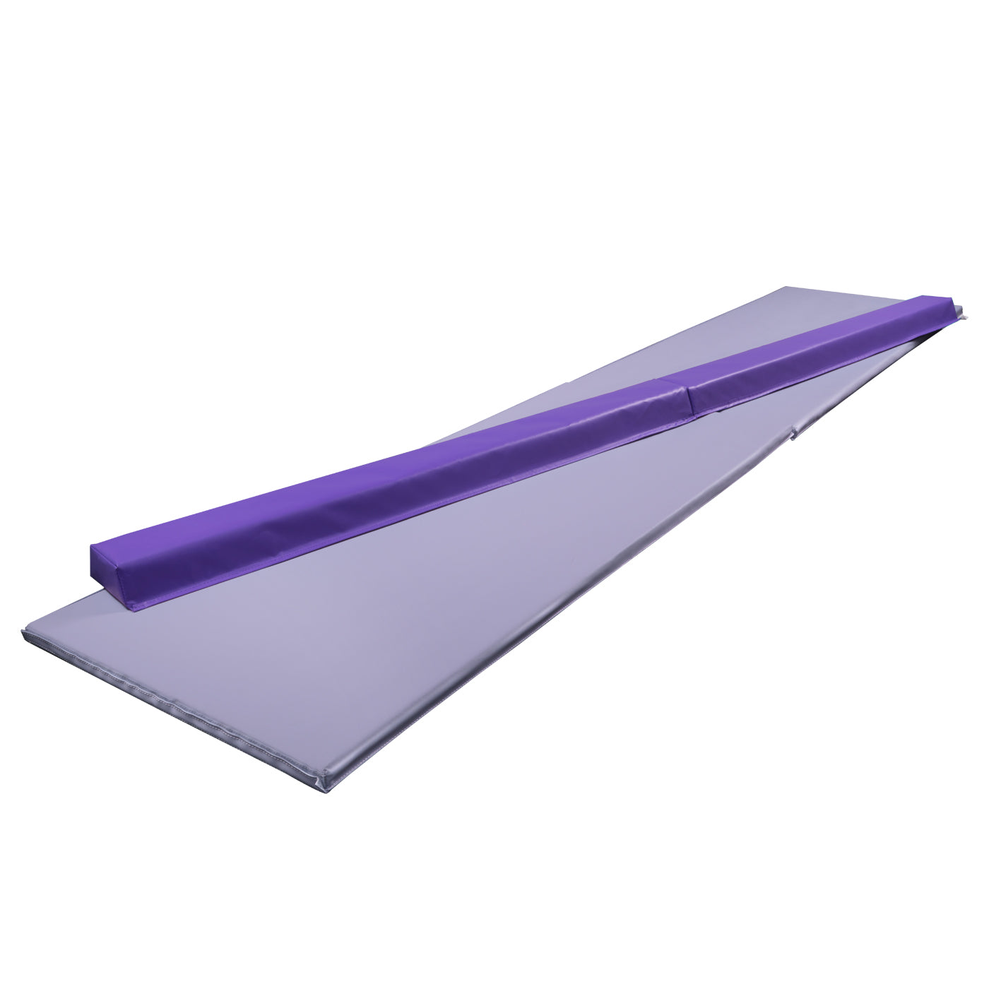 3 Piece Gymnastics Starter Combo Foldable Balance Beam and 2 x Cartwheel Mats (Purple)