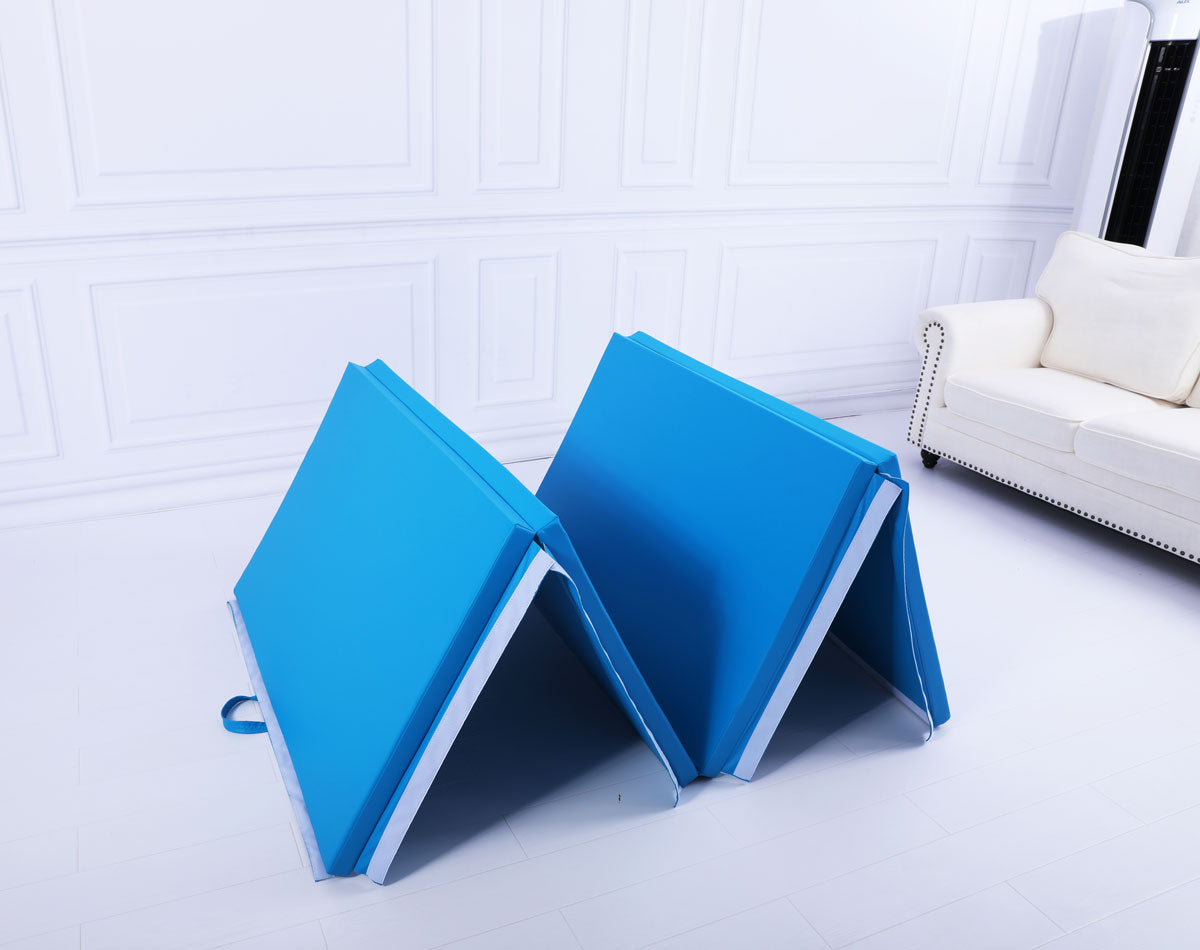 Large 3Mx1.2Mx5cm Extra Thick High Density Gymnastics Gym Folding Exercise Mat - Blue