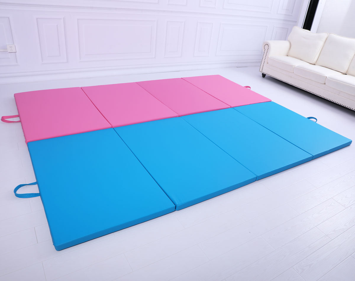 Large 3Mx1.2Mx5cm Extra Thick High Density Gymnastics Gym Folding Exercise Mat - Blue