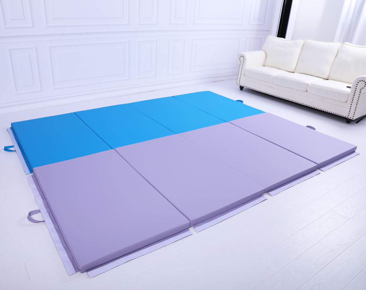 Large 3Mx1.2Mx5cm Extra Thick High Density Gymnastics Gym Folding Exercise Mat - Blue