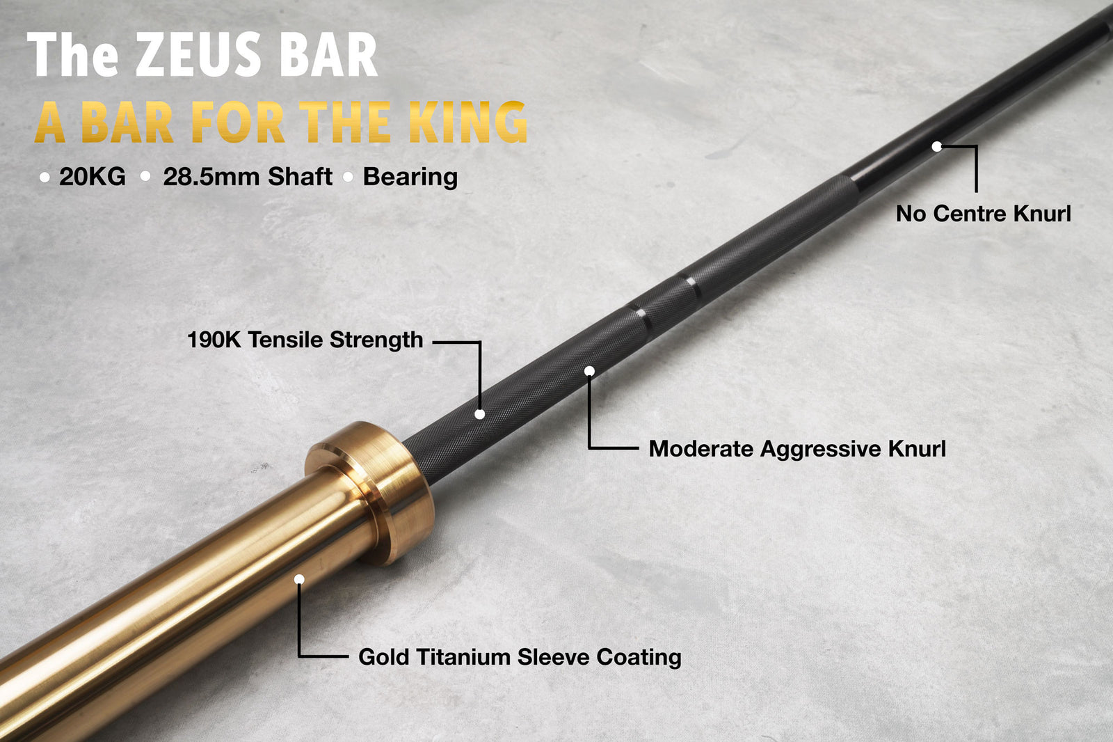 Olympic Men's Power Bar - ZEUS Bar 20KG