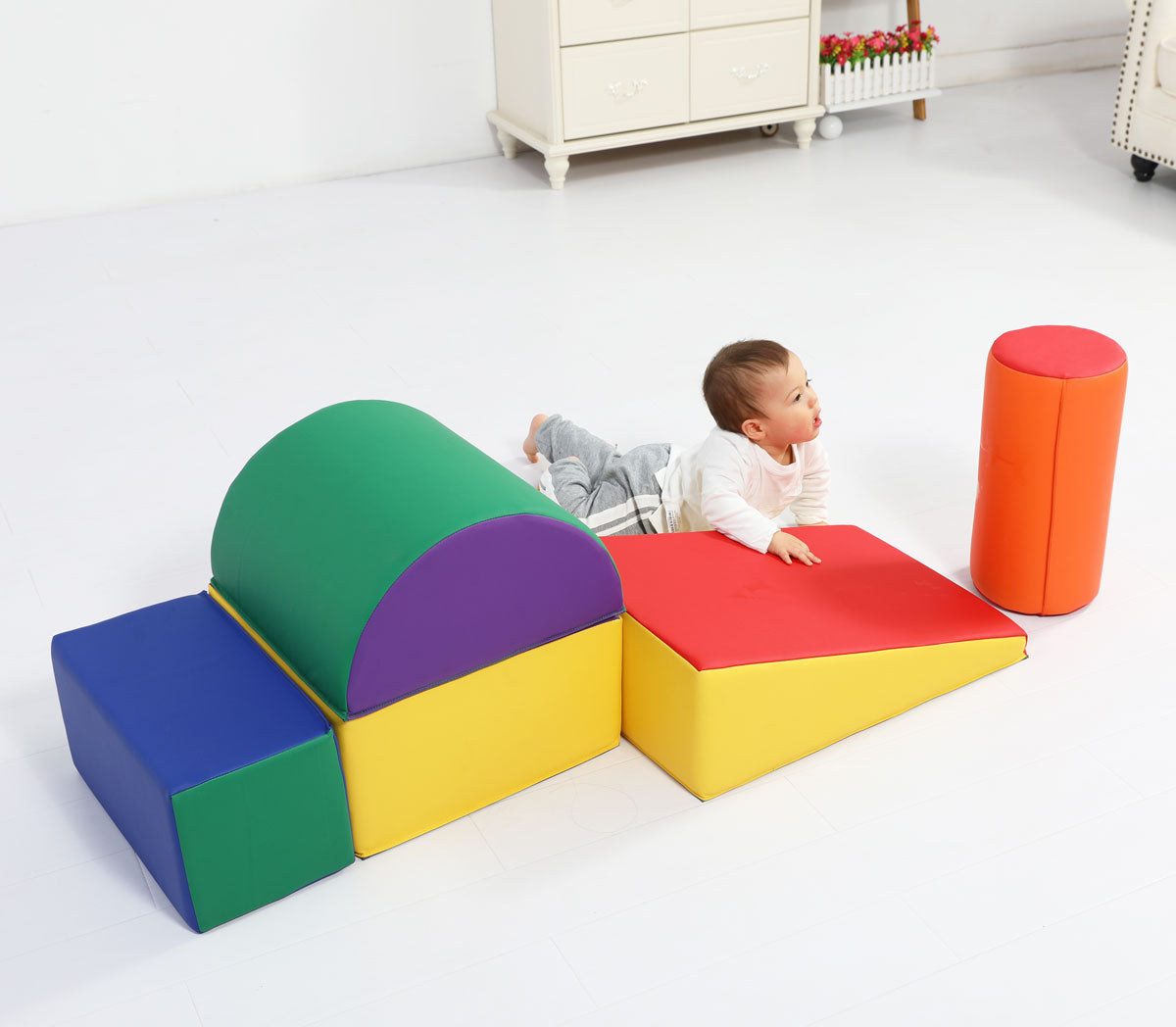Baby Kids Large Soft Foam Block Indoor Climb Crawl and Slide Safe Foam Playset 5pcs