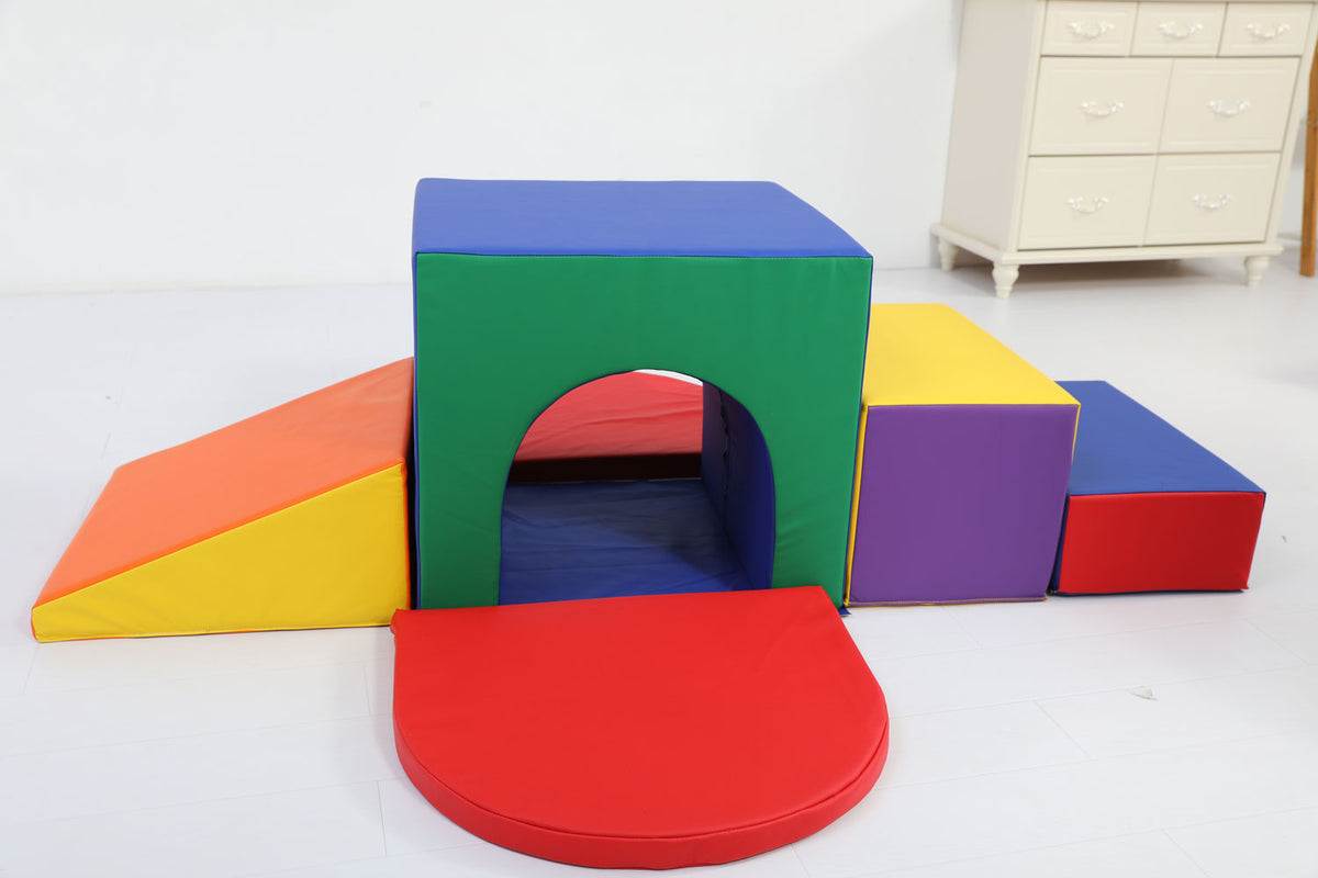 Baby Toddler Large Soft Foam Block Indoor Tunnel Maze Climber Foam Playset 6pcs