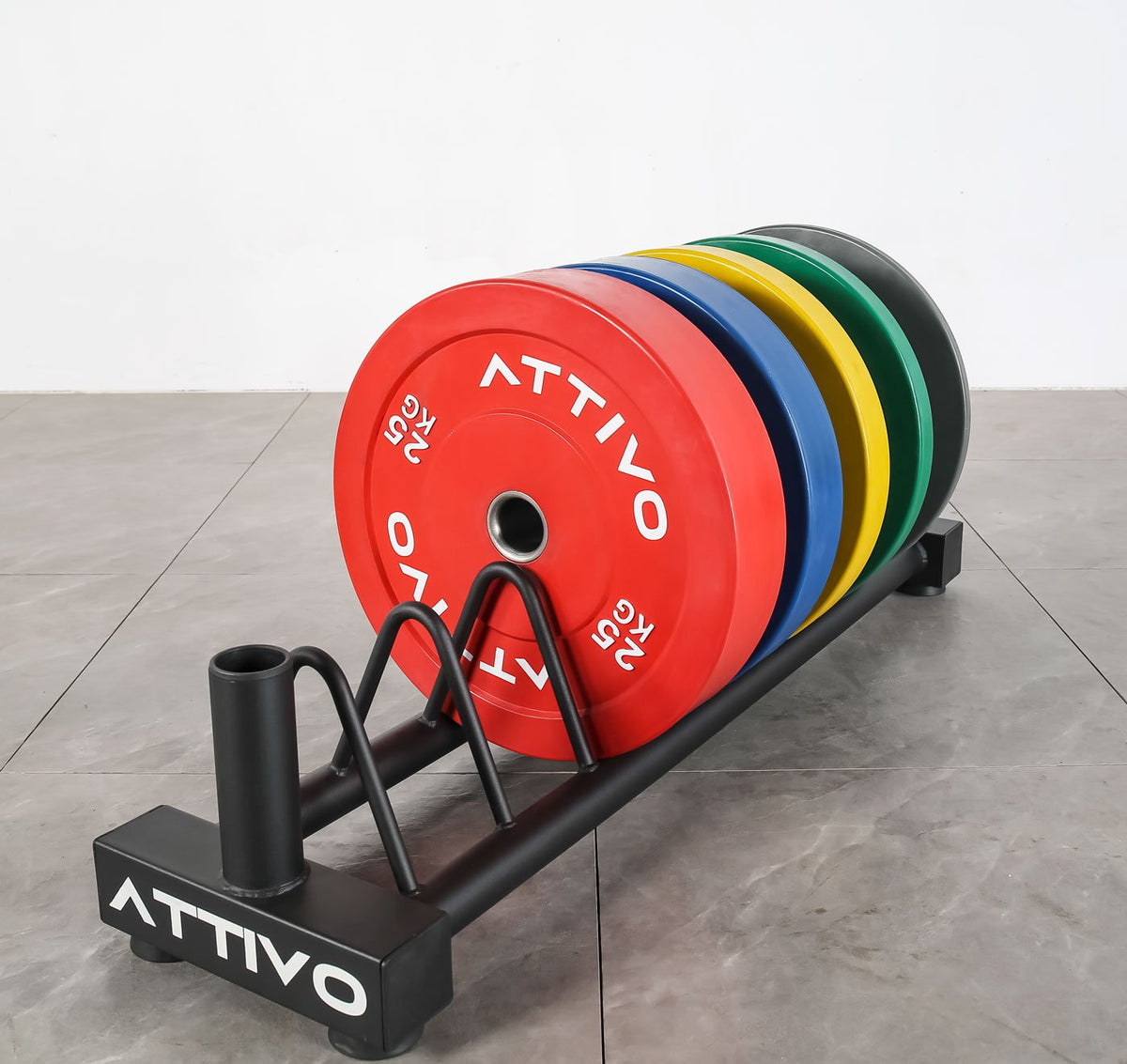 ATTIVO Weight Plate Rack and Barbell Stand