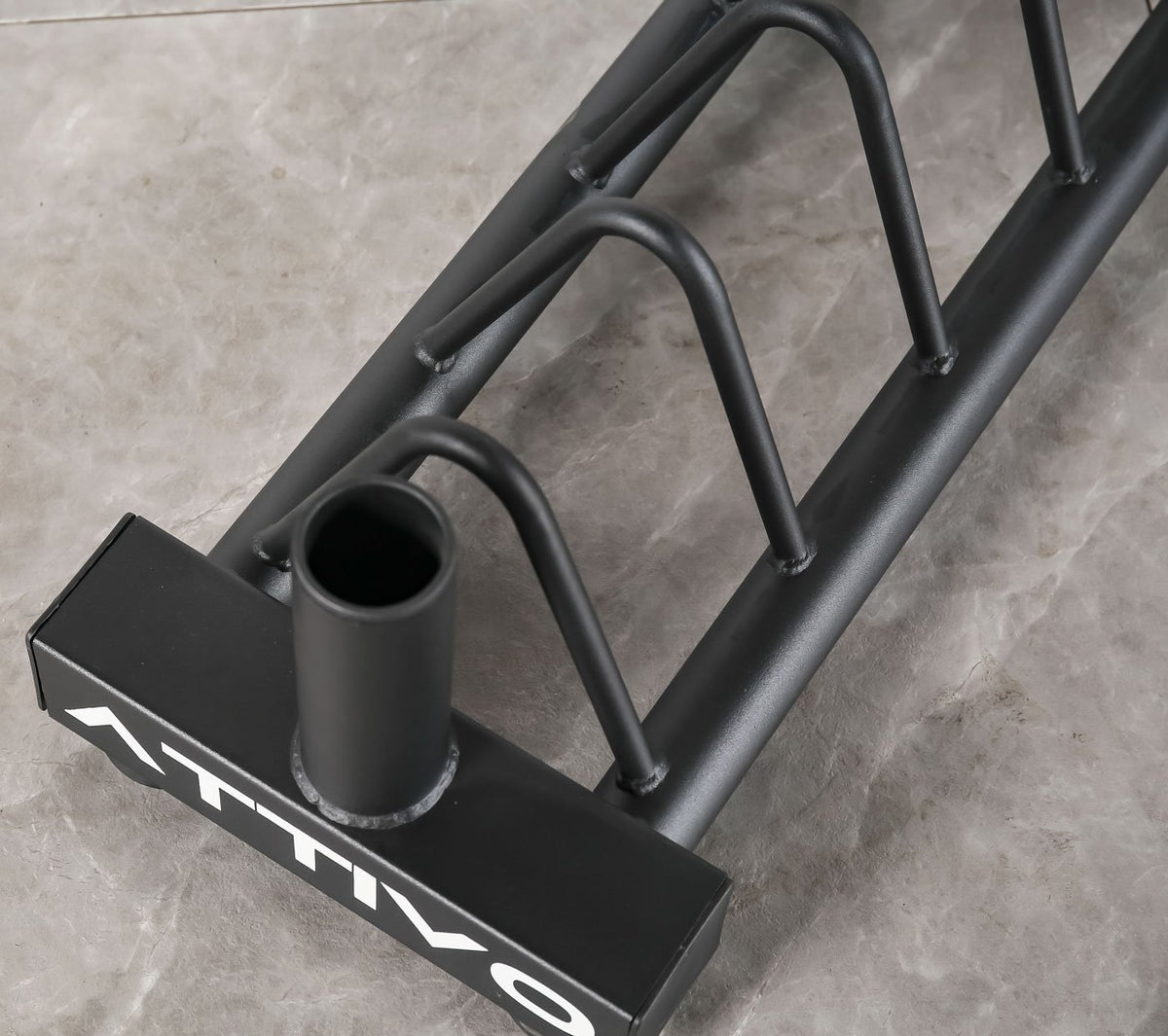 ATTIVO Horizontal Plate Storage Rack and Olympic Bar Rack Organiser