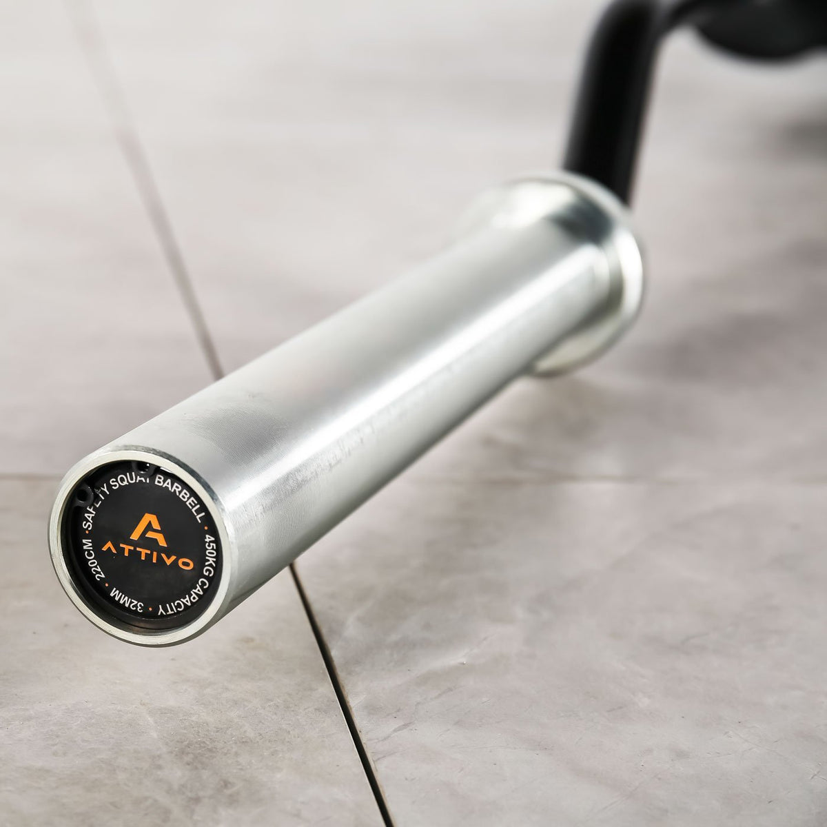 ATTIVO Safety Squat Bar, 2 inch Sleeve Olympic Barbell with Comfortable Neck Pad - 3 Specialty Handles