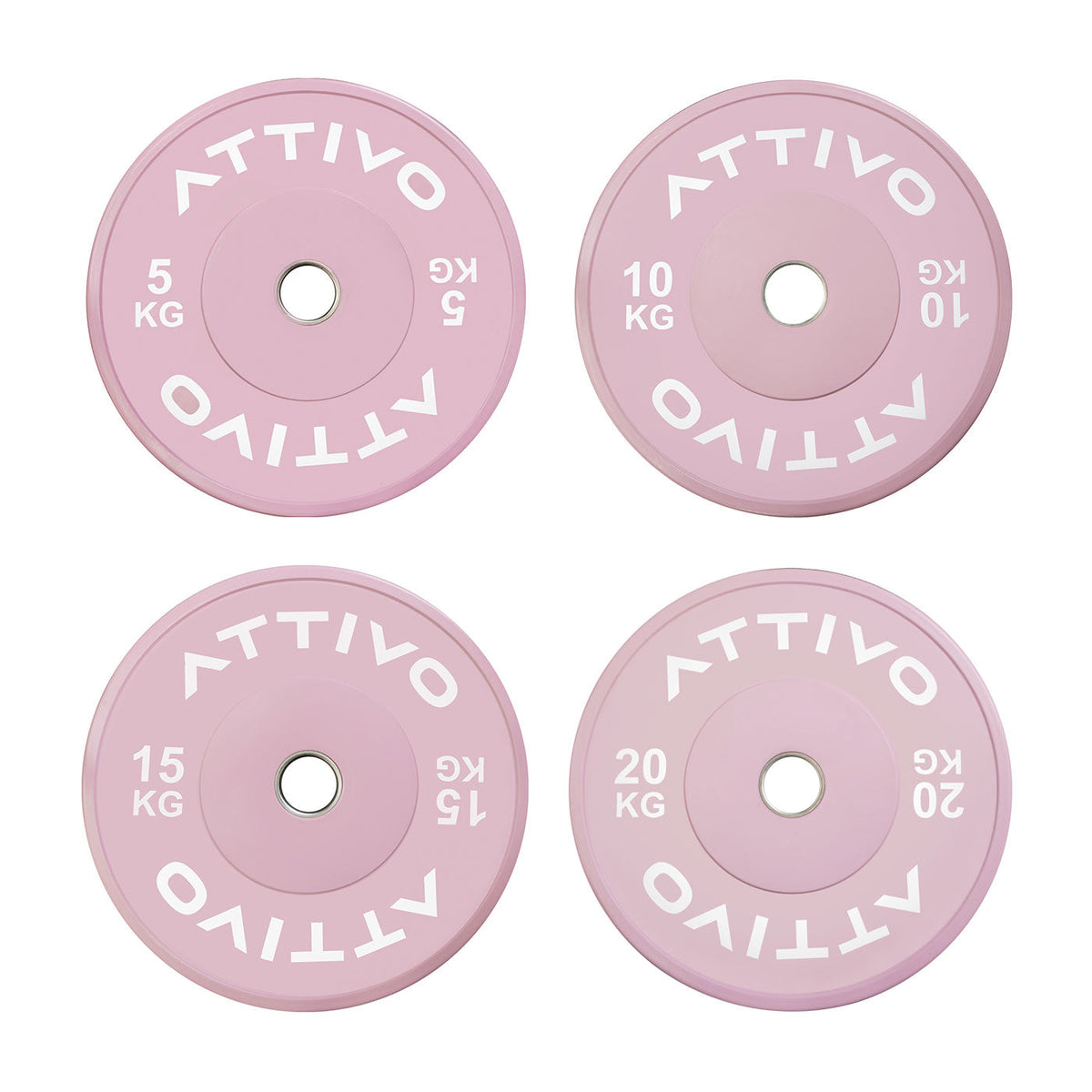 Pink Olympic Rubber Bumper Plates 5/10/15/20kg