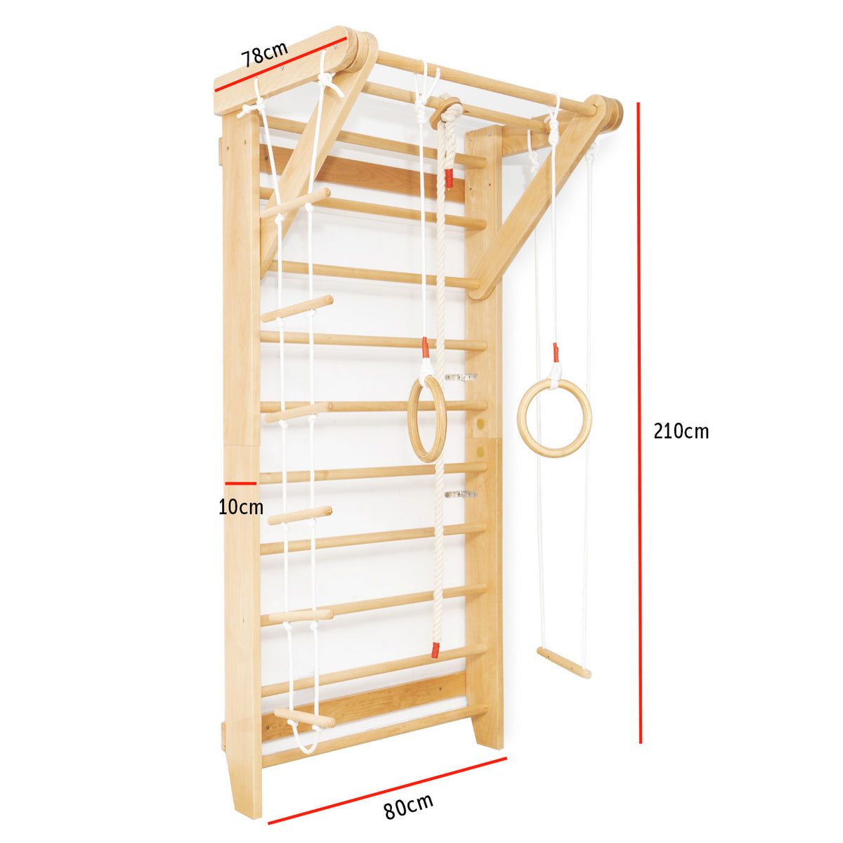 Wooden Swedish Ladder Wall Stall Bar Set