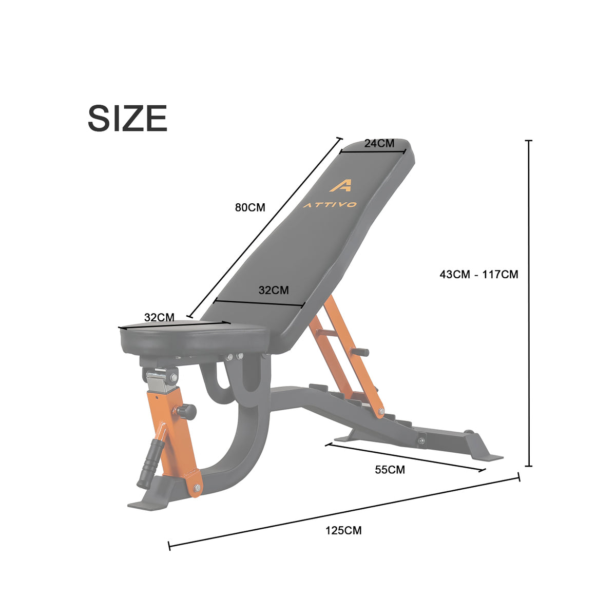 ATTIVO L2 Adjustable Weight Bench Semi-Commercial