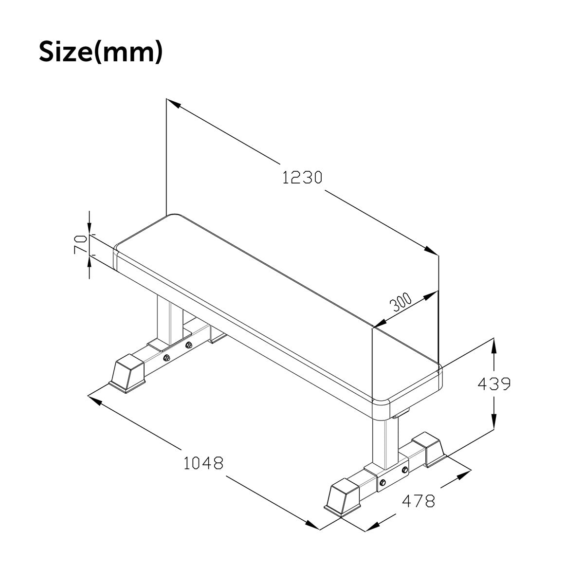 ATTIVO Deluxe Versatile Rated 300KG Flat Utility Workout Bench Station for Home Gym Weightlifting and Strength Training