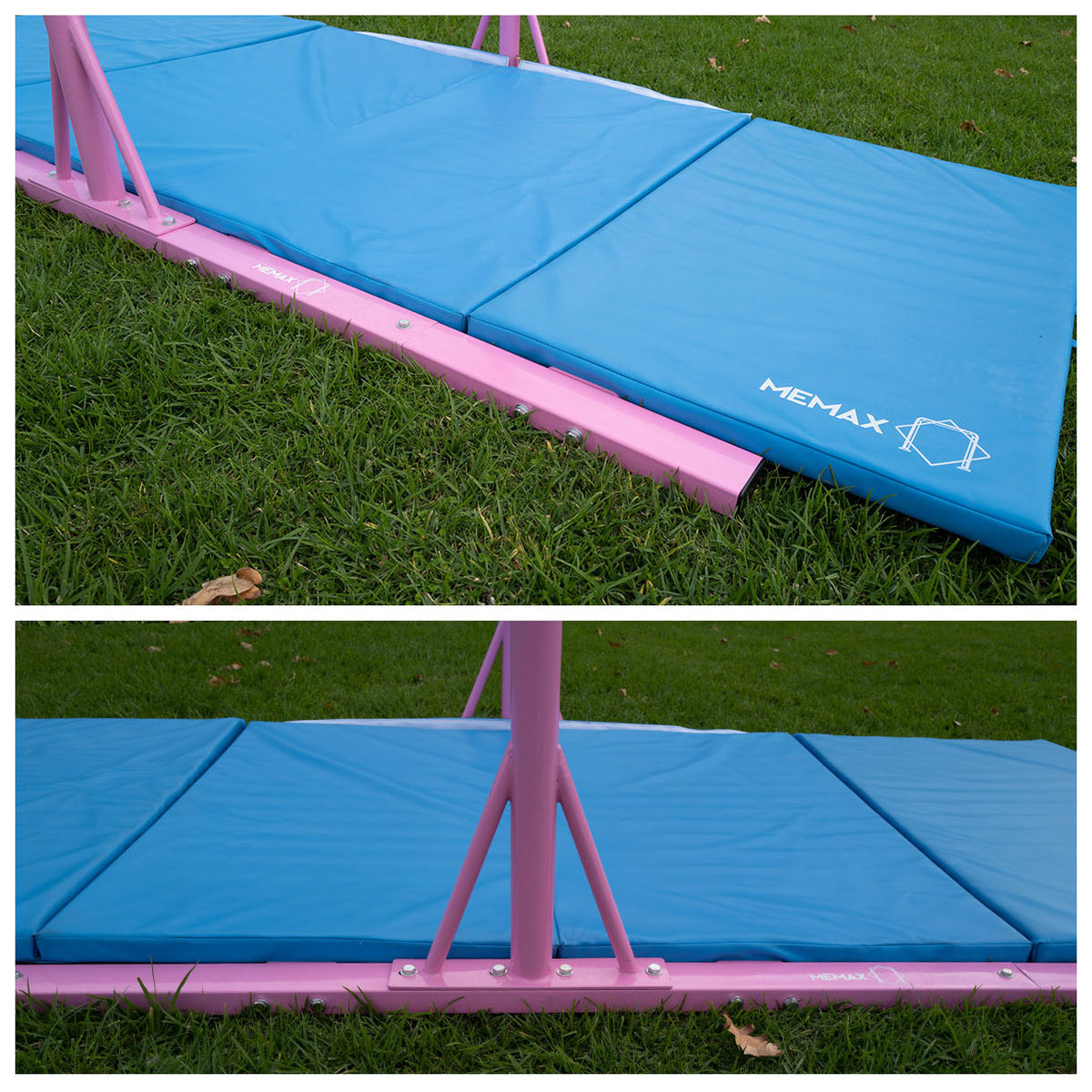 Advanced Gymnastic Horizontal Bar Long Base Training Bar Adjustable Height Kip Bar (Pink)