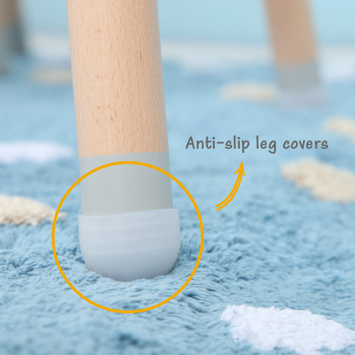 Kids Wooden Play Table Wooden Table with Centre Mesh Storage - 60cm x 60cm