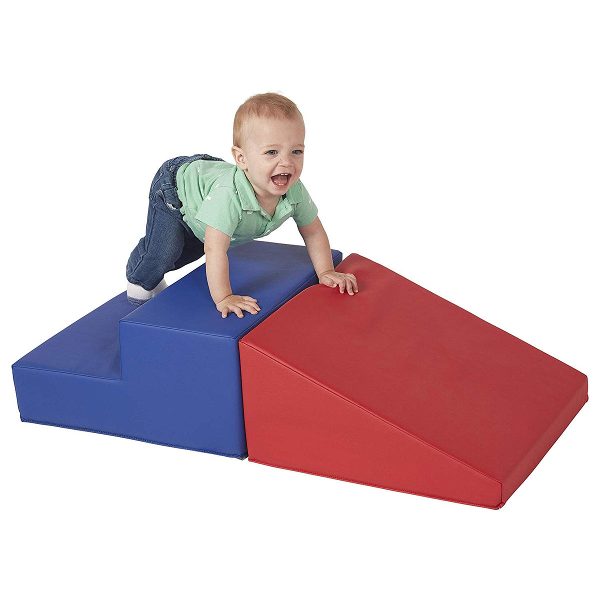 Baby Toddler Soft Block Playset Step n Slide Beginner Foam Play Structure 2pcs