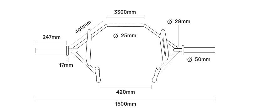 ATTIVO Open Trap Bar Hex Bar - Commercial and Home Gym - with Rotating Sleeves and Built-in Jacks for Weight Plates - Use for Deadlifts, Farmers Carries, Shrugs, Lunges