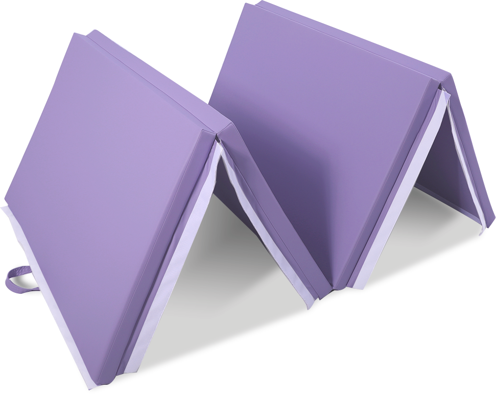 Large 3Mx1.2Mx5cm Folding Tumbling Mat Gymnastics Gym Exercise Mat High Density - Light Purple