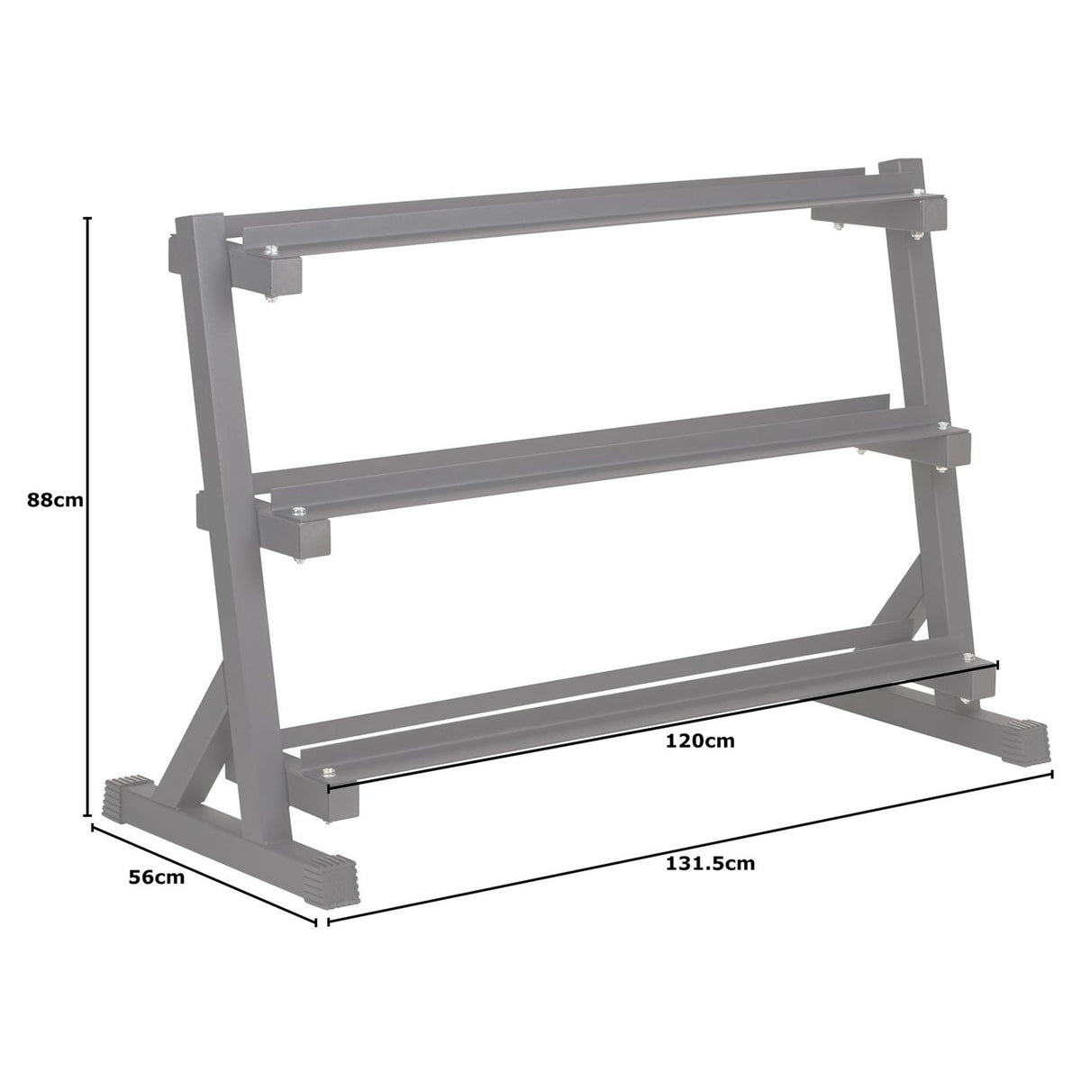 ATTIVO 3-Tier Dumbbell Rack Weight Rack for Dumbbells 400KG Weight Capacity