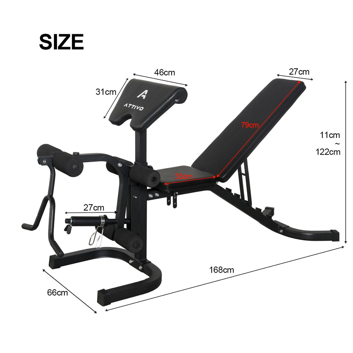 Weight Bench with Leg Extension - Adjustable Olympic Utility Benches with Preacher Curl